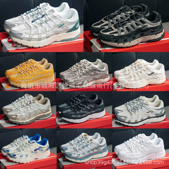 Putian Shoes Pure Original P-6000 Men's Sports Shoes Dad Shoes Mesh Breathable Female Couple Running Shoes Retro Silver Gray Pu