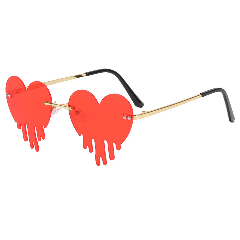 Gafas de sol de fiesta de amor de moda Europa y América derritiendo personalidad amor lágrimas gafas de sol hombres y mujeres tendencia sunglasses
