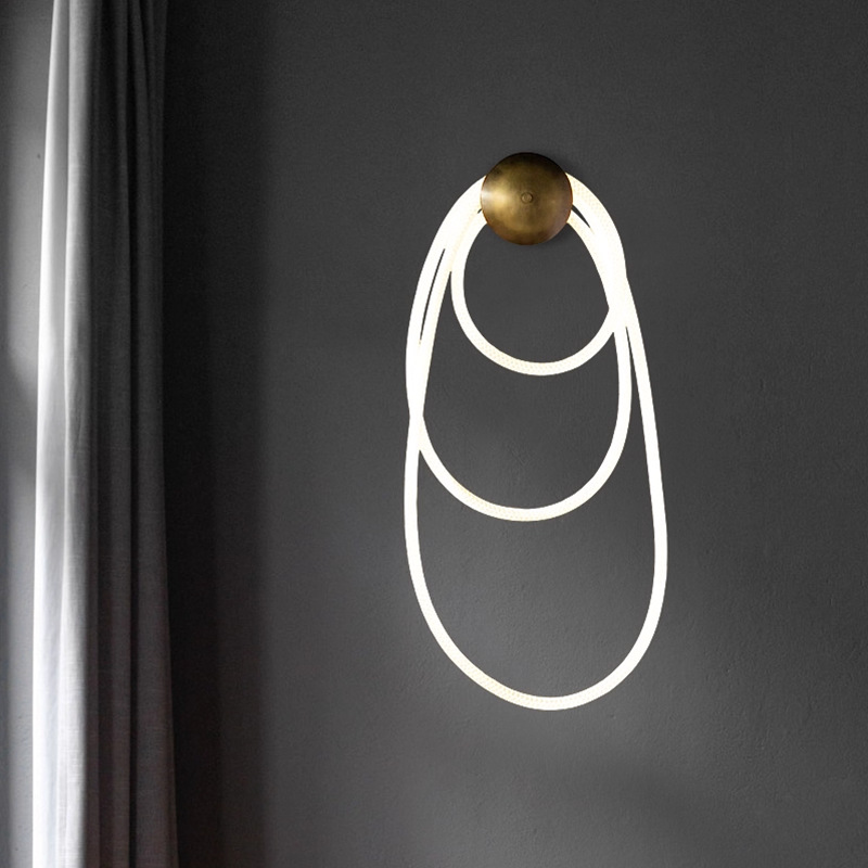 2025 nueva luz de pared minimalista de notas creativas lujosas pared de fondo de sala de estar decoración de escaleras de pared colgante italiana lámpara de pasillo