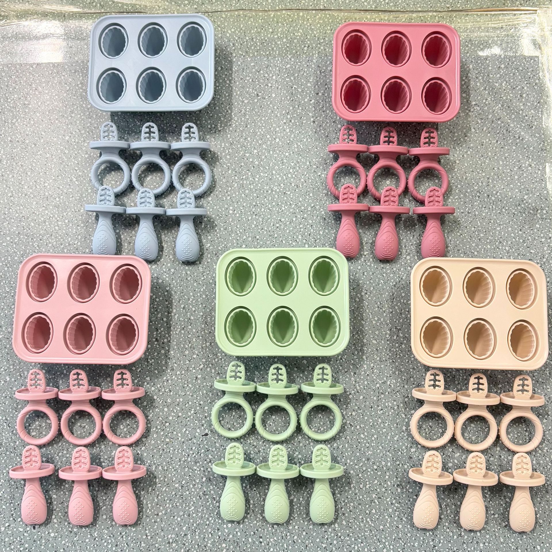 Nuevo producto molde de helado molde de paletas molares Liulian molde de helado de silicona de grado alimenticio molde de helado de liberación fácil transfronterizo