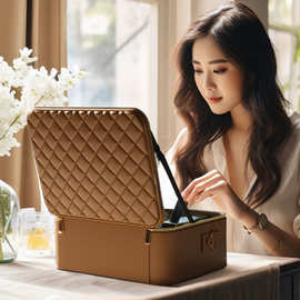 美拉德高级感化妆包2026新款大容量专业手提包专用便携化妆工具包
