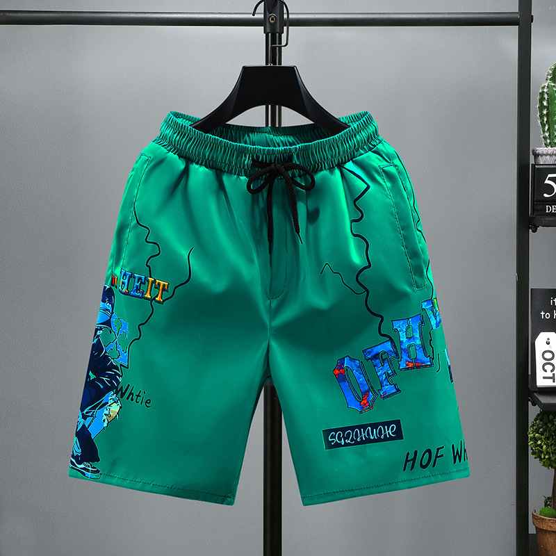 Sommermodische Strand-Männer mit trendigem Pferd, große Shorts, schnell trocknende Hose aus Eisseide, schmale Passform, Fünf-Punkte-Inventar_voghion.com