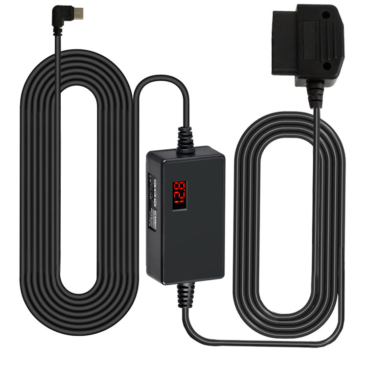 直销汽车OBD降压线12V24V转5V3A行车记录仪低压断电保护降压线