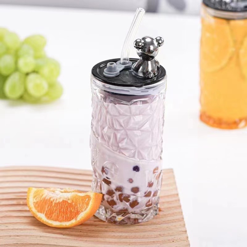 Small Bear Cup New Water Cup Milk Tea Cup Floor Promotion Logo Activity Gift Handout Glass Cup