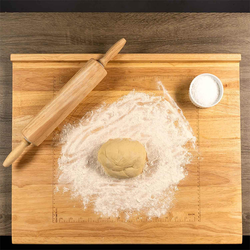 Tabla de cortar tablero de bambú tablero de pastel de arroz tablero de pastel con tamaño de diámetro de escala disponible de doble cara