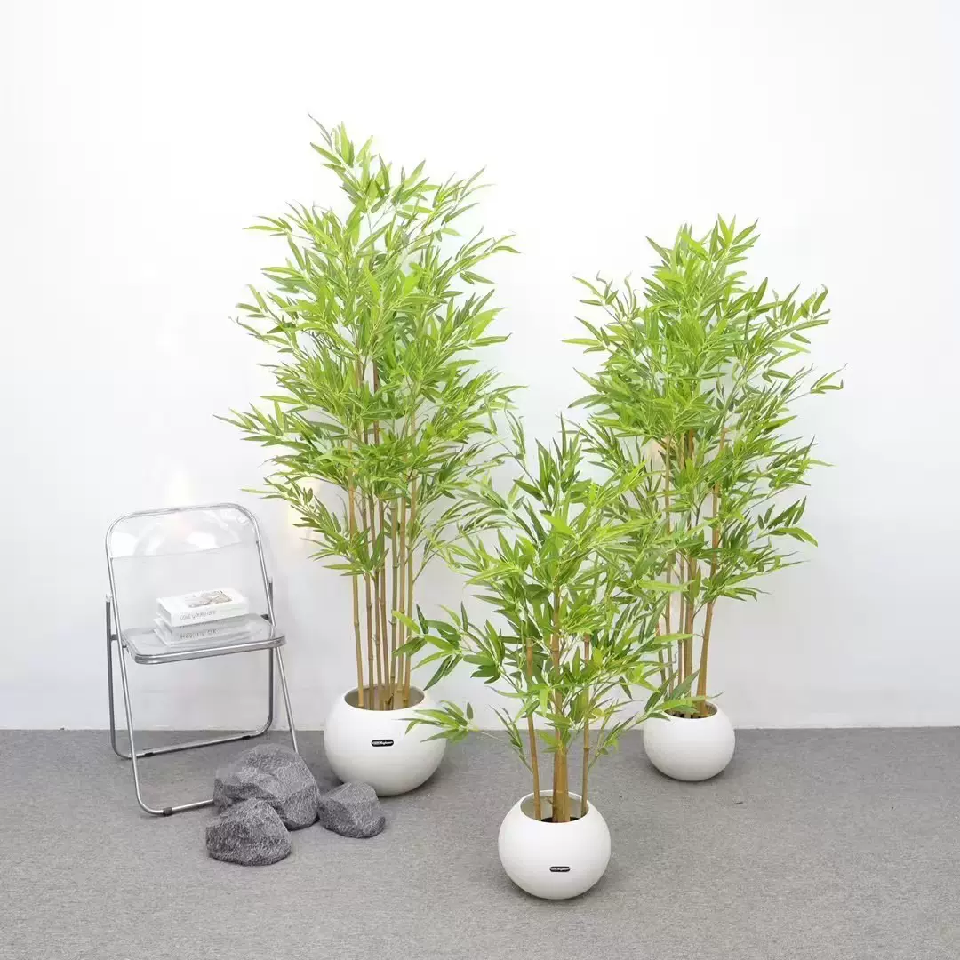 仿真竹子绿植盆栽室内装饰人造假竹子真竹竿园林酒店植物造景摆件