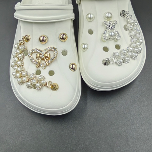 New style Xiaoxiangfeng love bow cartoon bead bear cave shoes removable jewelry decorative shoe buckle