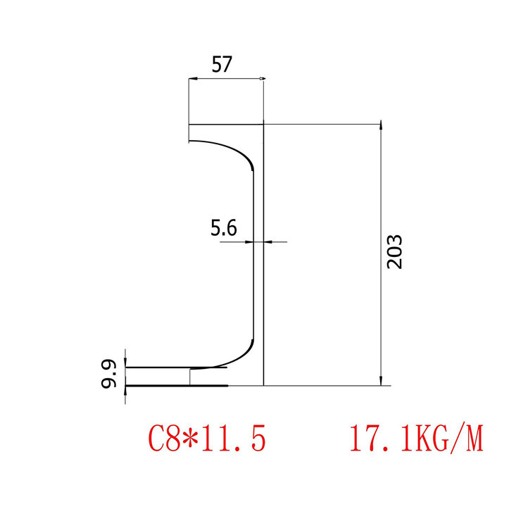 美标槽钢C8x11.5执行标准ASTMA572理算重量