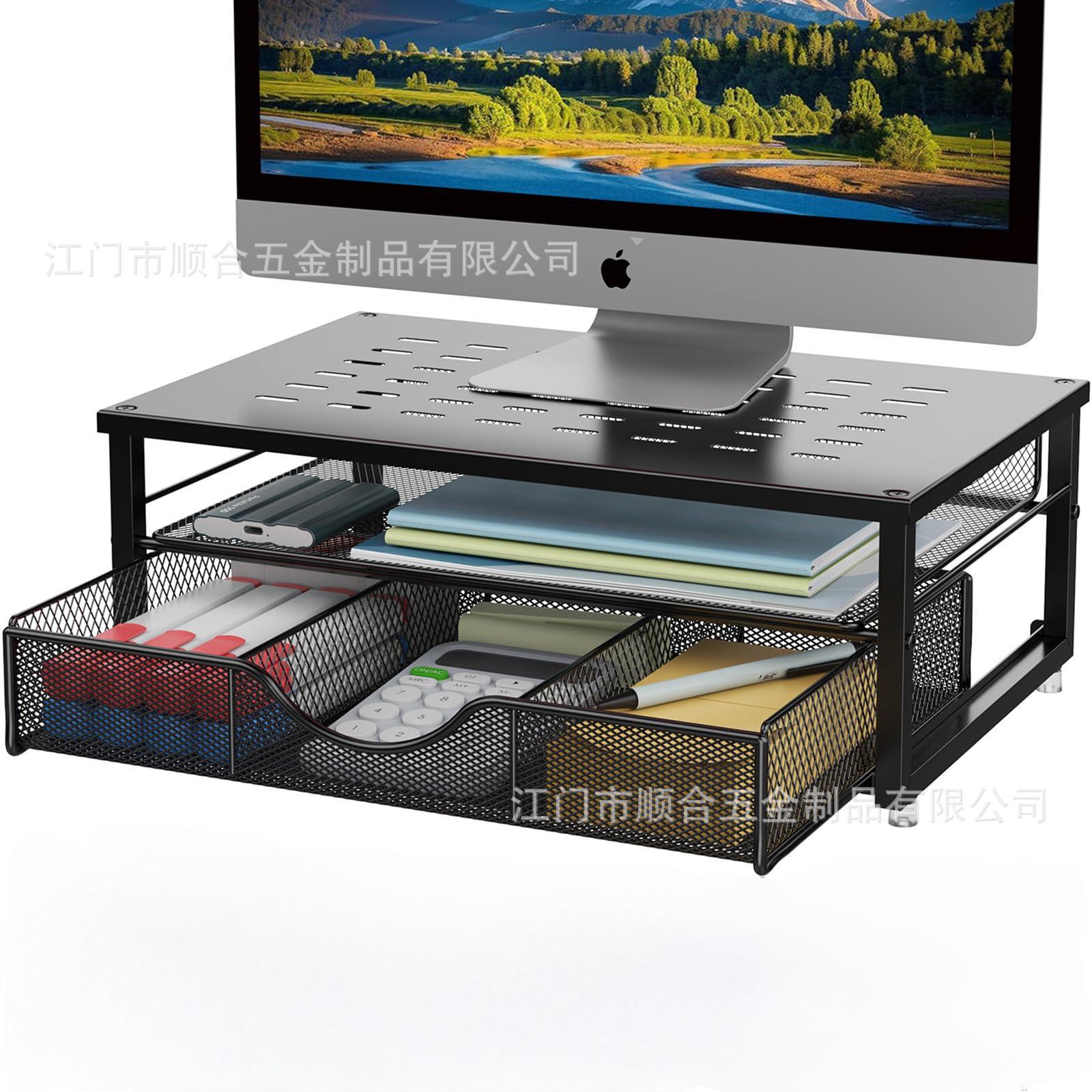 Cross-Border Computer Monitor Stand Desk Storage with Drawer Desk Storage Work Space Desktop Storage Rack
