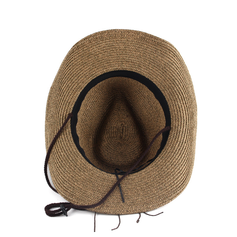 Comercio exterior transfronterizo de calidad para hombres y mujeres Sombrero de jazz Sombrero de vaquero occidental europeo y americano Sombrero de paja de ocio al aire libre Sombrero de caballero retro