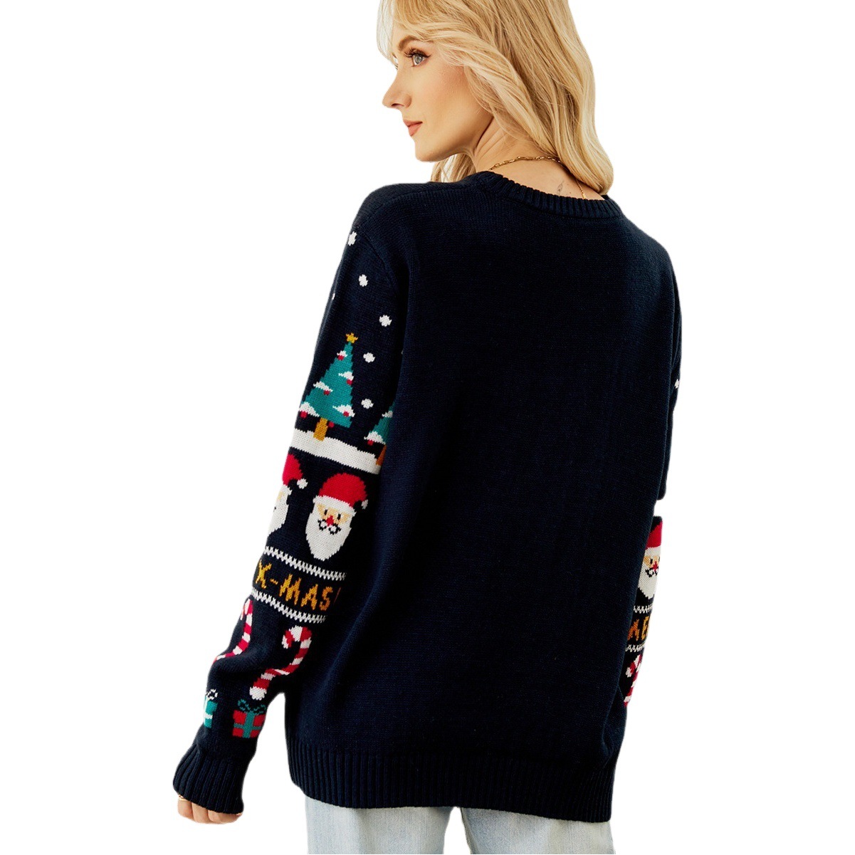 El Comercio exterior Amazon Otoño e Invierno nicho diseño suéter de las mujeres de Europa y América árbol de Navidad suéter muñeco de nieve grueso suéter