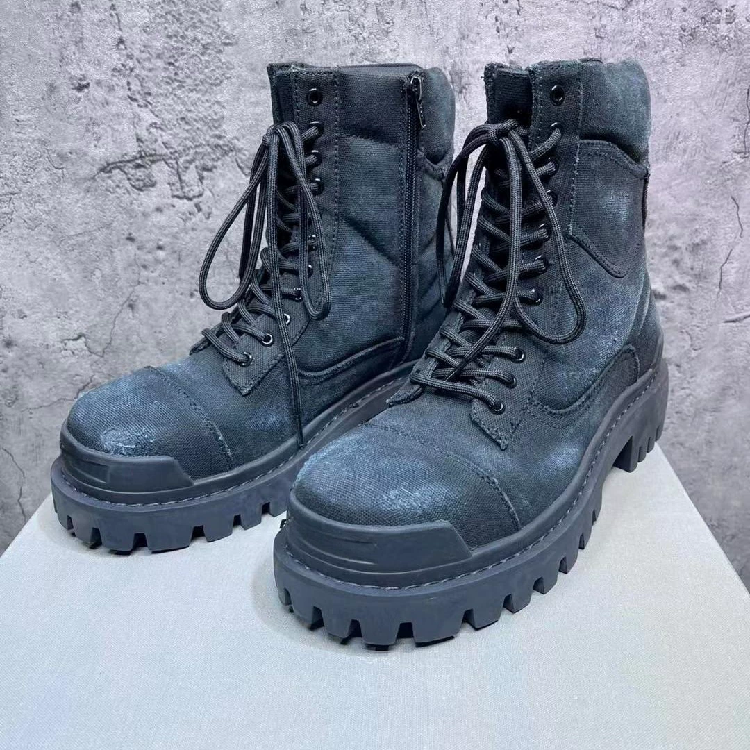 Высокое качество парижский дом strike boots мужчины и женщины с ретро-сапоги