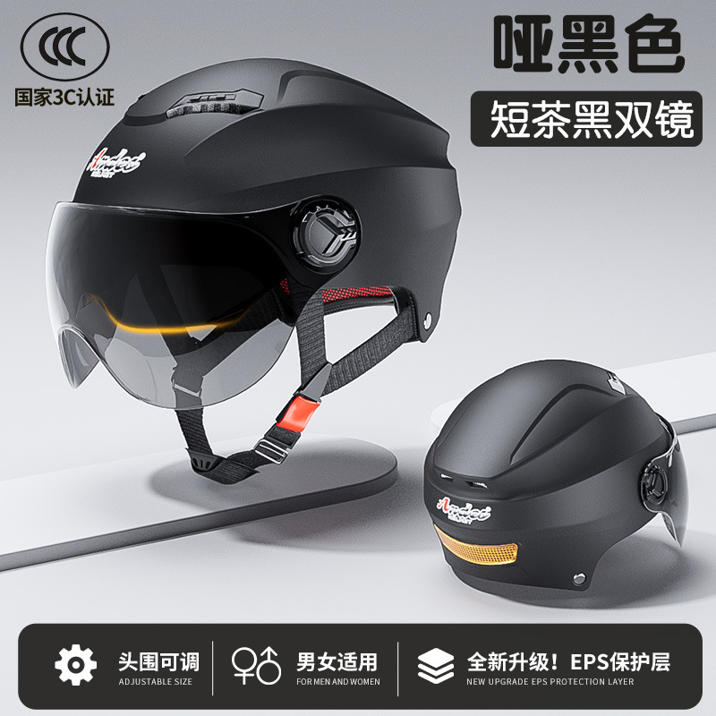 Universal Electric Vehicle Helmet 3C Certified Summer Half Helmet (Auto Parts and Accessories) - one-size-3c-matte-white-transparent
