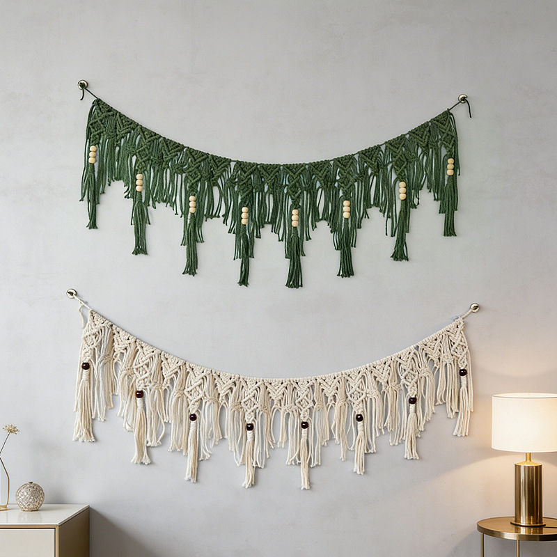 Hand-Woven Wall Tapestry Bedroom Hanging Partition Decoration Tassel Tapestry Bohemian Decorative Wall Tapestry
