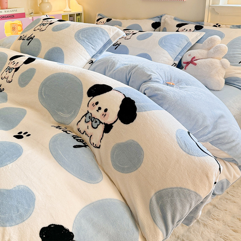 2025 nuevo edredón de seda de leche de una sola pieza de invierno cálido coral 150x200x230 edredón