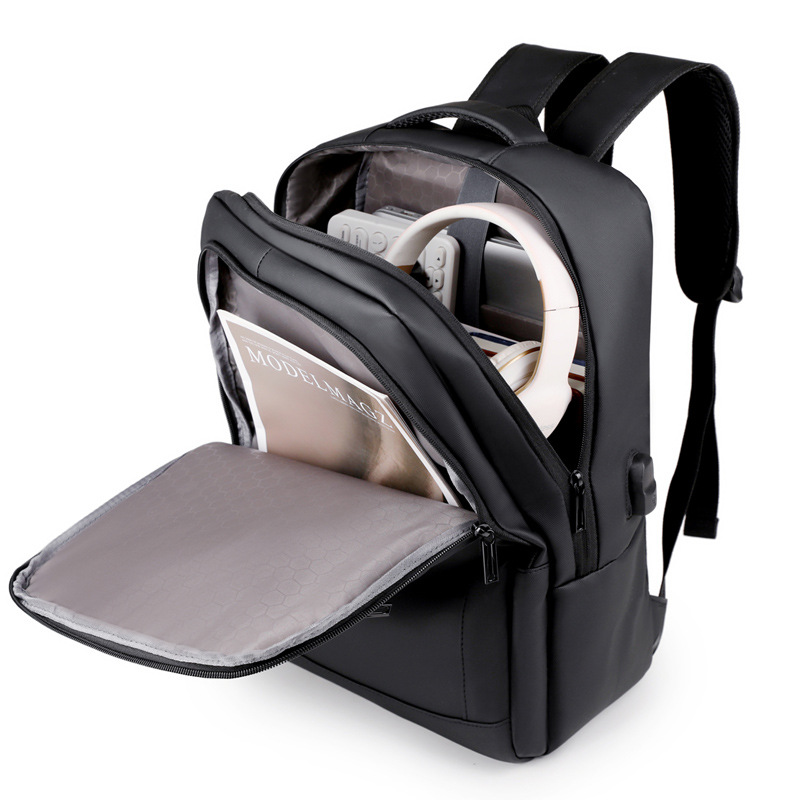 Nueva mochila para estudiantes de gran capacidad para viajes de negocios, mochila para hombres, bolso para computadora de negocios USB portátil al aire libre, mochila escolar