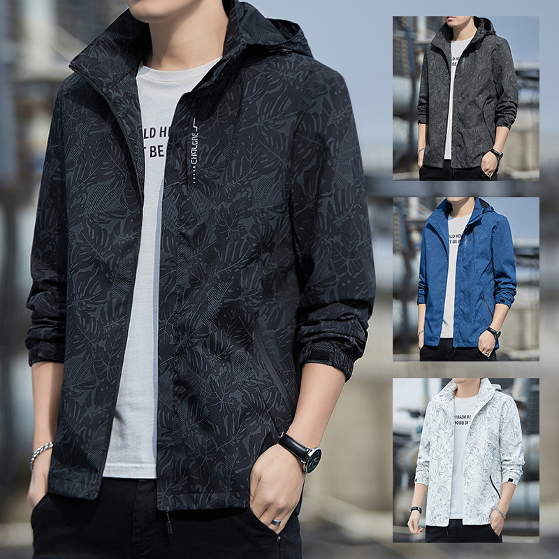 Chaqueta deportiva para hombres 2024 primavera nueva moda casual vestir impermeable chaqueta al aire libre ropa de hombre