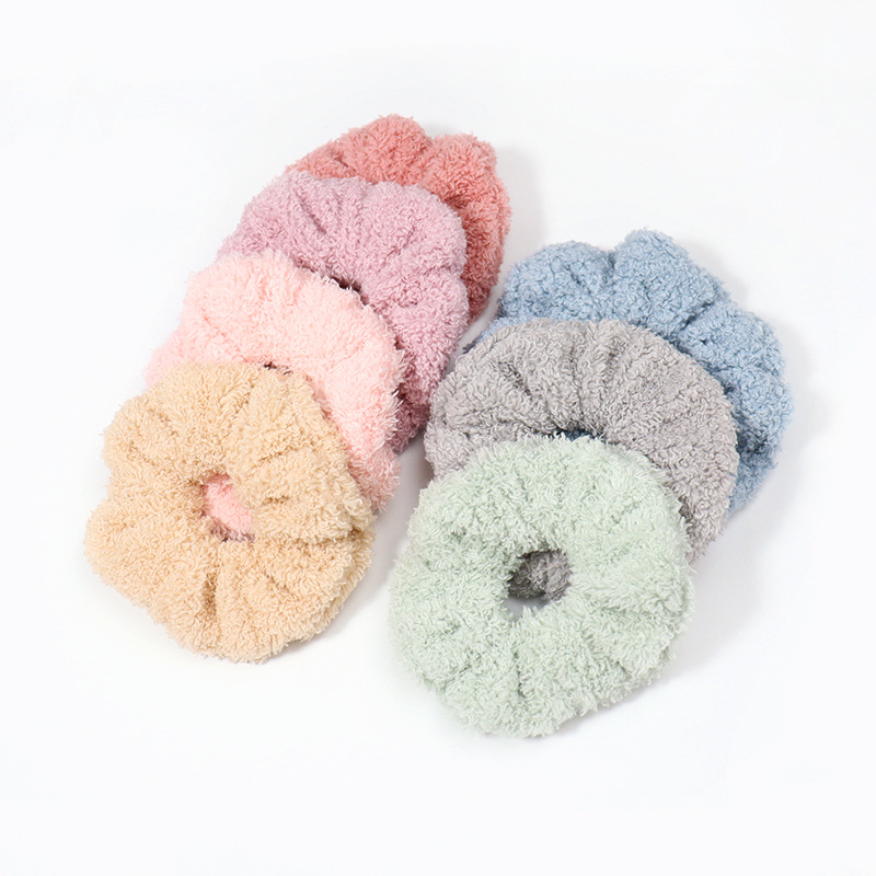 定制大肠圈韩国韩式小熊小肠千鸟格彩虹扎头发发圈工厂批发