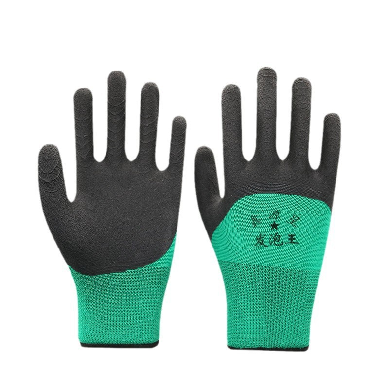 [Personalizado] Guantes de seguro laboral, neumáticos, guantes de espuma de látex de goma, sumergidos resistentes al desgaste, antideslizantes, trabajo en el sitio de construcción, seguro laboral
