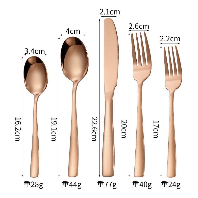 Suministro directo de Amazon mango cuadrado vajilla de acero inoxidable cuchillo de comida occidental tenedor cuchara Hotel europeo cuchillo de carne tenedor cuchara traje