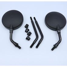 SH-2064双杆后视镜摩托车电动车反光镜圆形镜电镀黑色日本台湾车