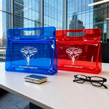 透明PVC酒袋厂家印LOGO图案文字 餐饮店外卖包装手提袋印logo