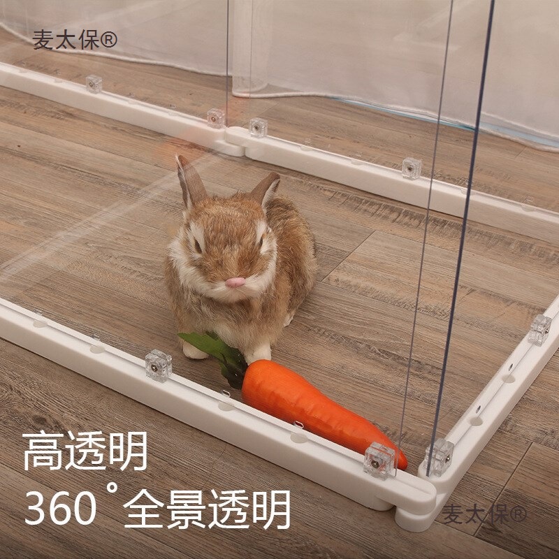 Acrylic Fully Transparent Fence Indoor Pet Home Dog Movable Outdoor Rabbit Cage Fence Villa Rabbit Metabo