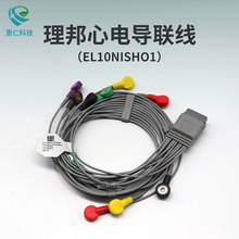 理邦Holter导联线EL10NISHO1按扣式12导SE-2012动态心电图工作站