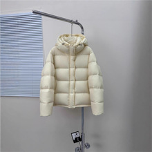 2025年冬季短款羽绒服女新款95白鸭绒短款小个子面包服连帽外套潮