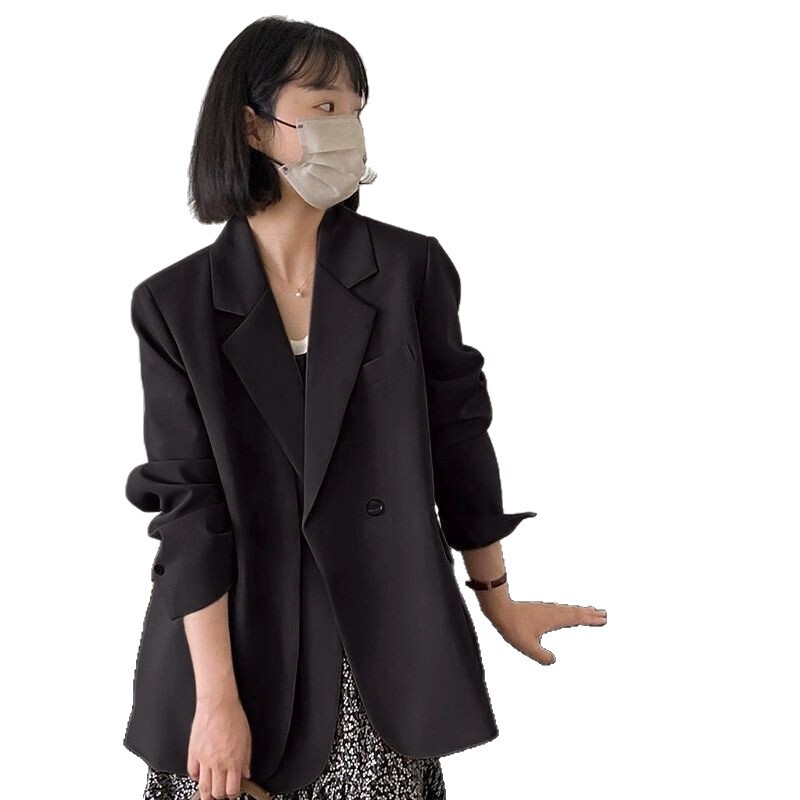 2025早秋设计感小个子韩系黑西服气质感灰色休闲小西装外套女|undefined