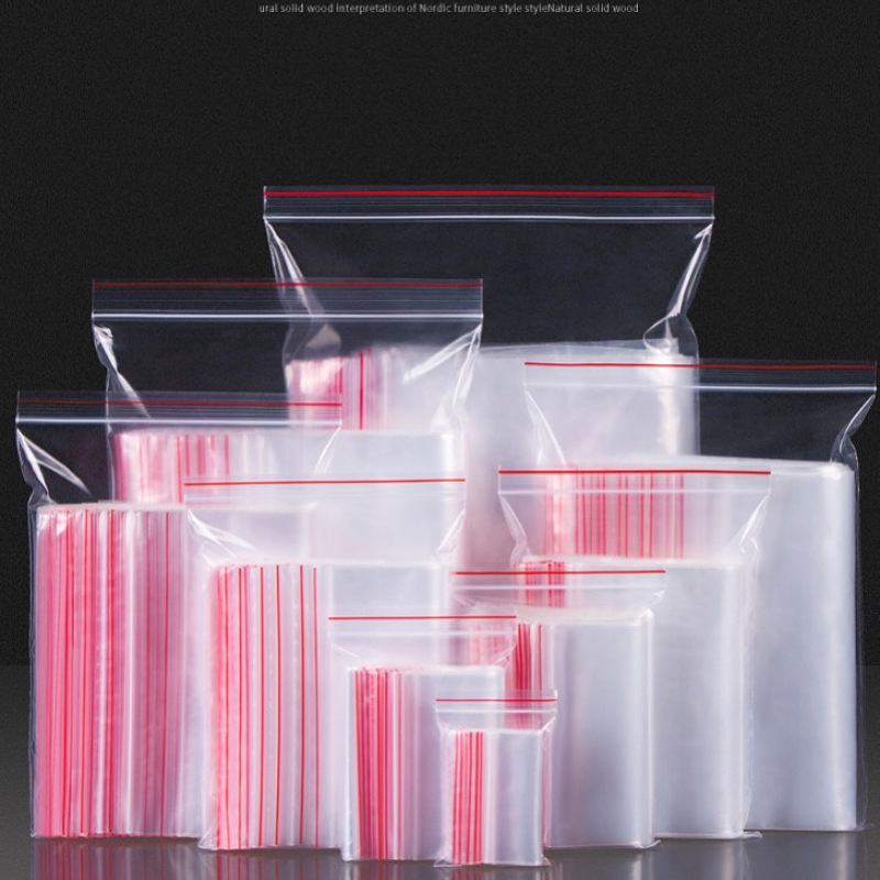 Transparent self-sealing bag, thickened sealed bag, food plastic vacuum sealing bag, plastic packaging bag, bag printing