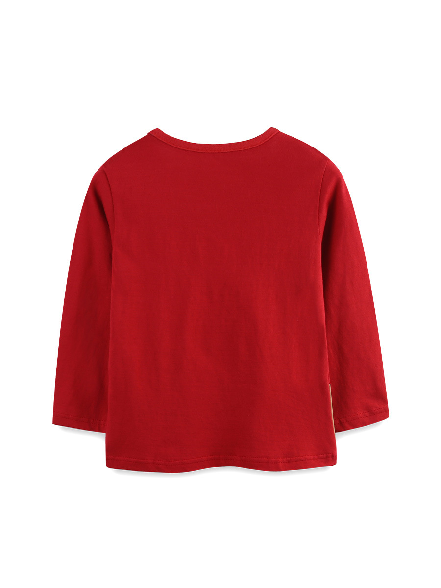 Fuente transfronteriza de otoño camisetas de chicas de moda caricatura ciervo impresión de cuello redondo camisetas de manga larga para niños mezcladas