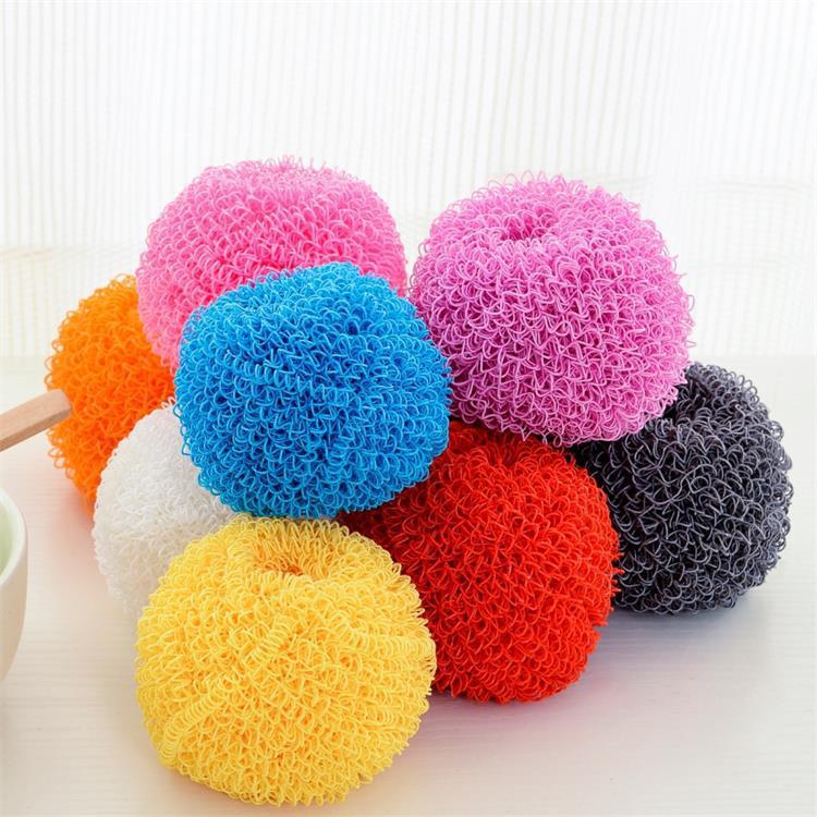 Jade Rabbit Manufacturer Wholesale Steel Wire Cleaning Balls, Large Non-Scratch Colorful Polyester Fiber Balls That Won'T Easily Damage Pots