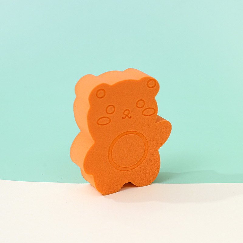 Custom adorable oso biscuitos plano polvo suave cojín de aire tostada esponja de maquillaje huevo de maquillaje seco húmedo