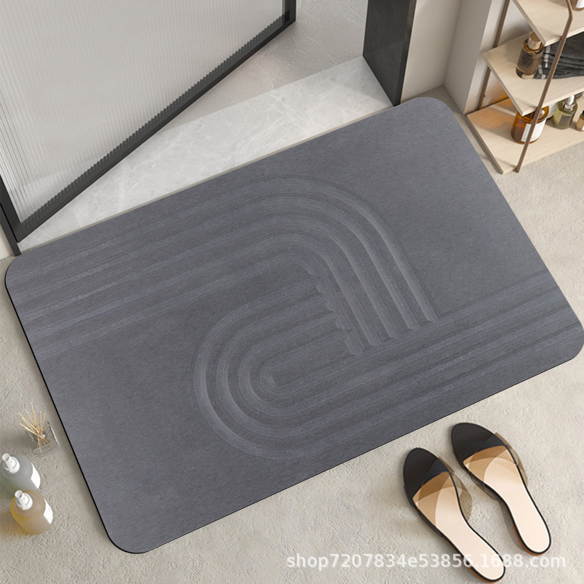 Alfombrilla absorbente de barro de diatomeas de Amazon transfronteriza Alfombrilla dura Alfombrilla de baño Alfombrilla de pie de secado rápido antideslizante para el hogar