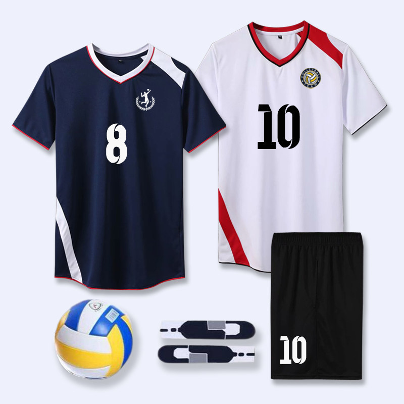 New Short-Sleeved Volleyball Uniform Set for Men and Women, Professional Competition Quick-Drying Training Team Uniform with Printed Numbers