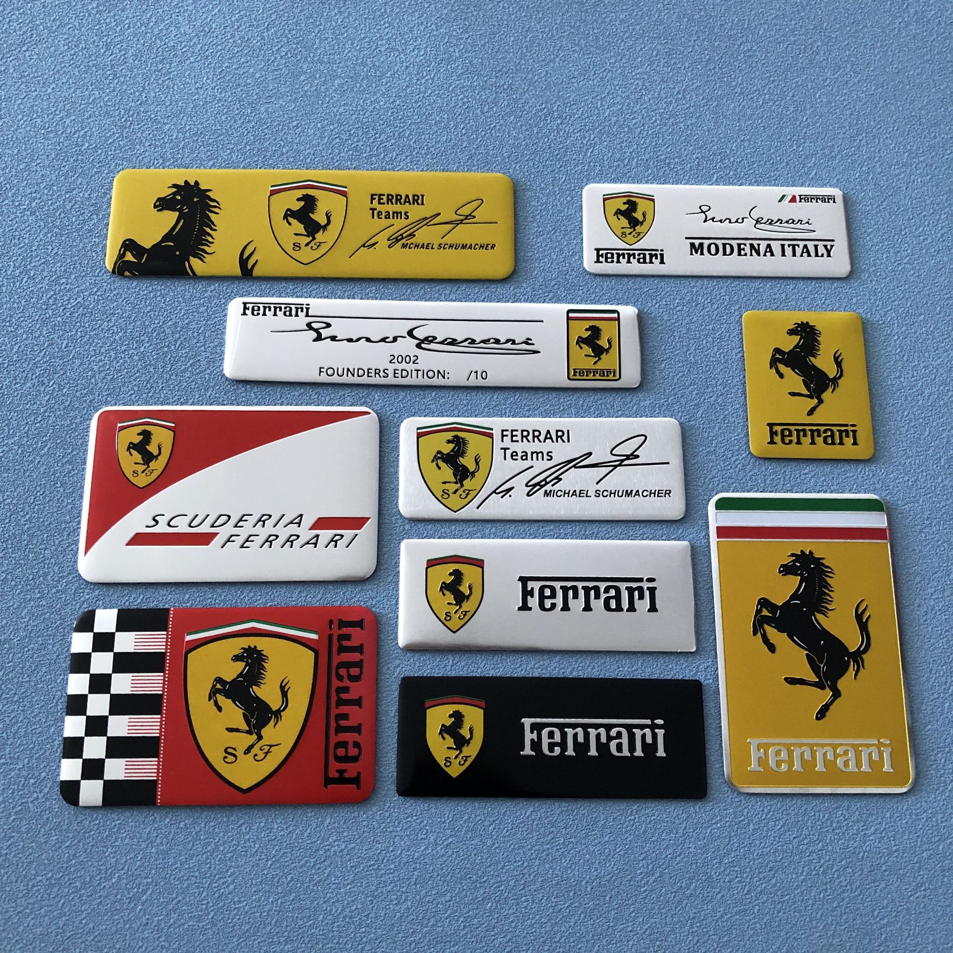 适用于法拉利车标金属贴FERRARI Team薄铝标铭牌马标SJ车身装饰贴