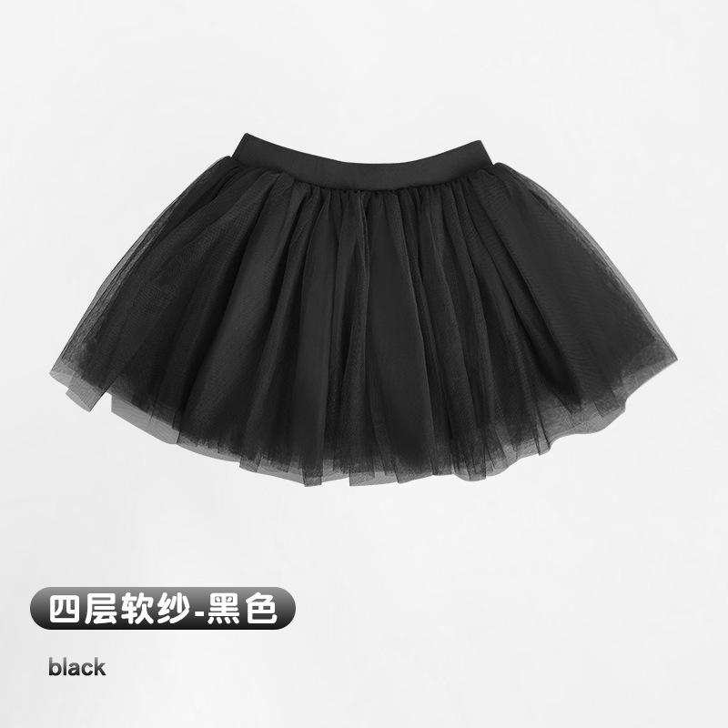 Falda de baile para niños falda de ballet princesa falda mullida práctica falda de malla elástica suave Falda de baile de rendimiento para niñas