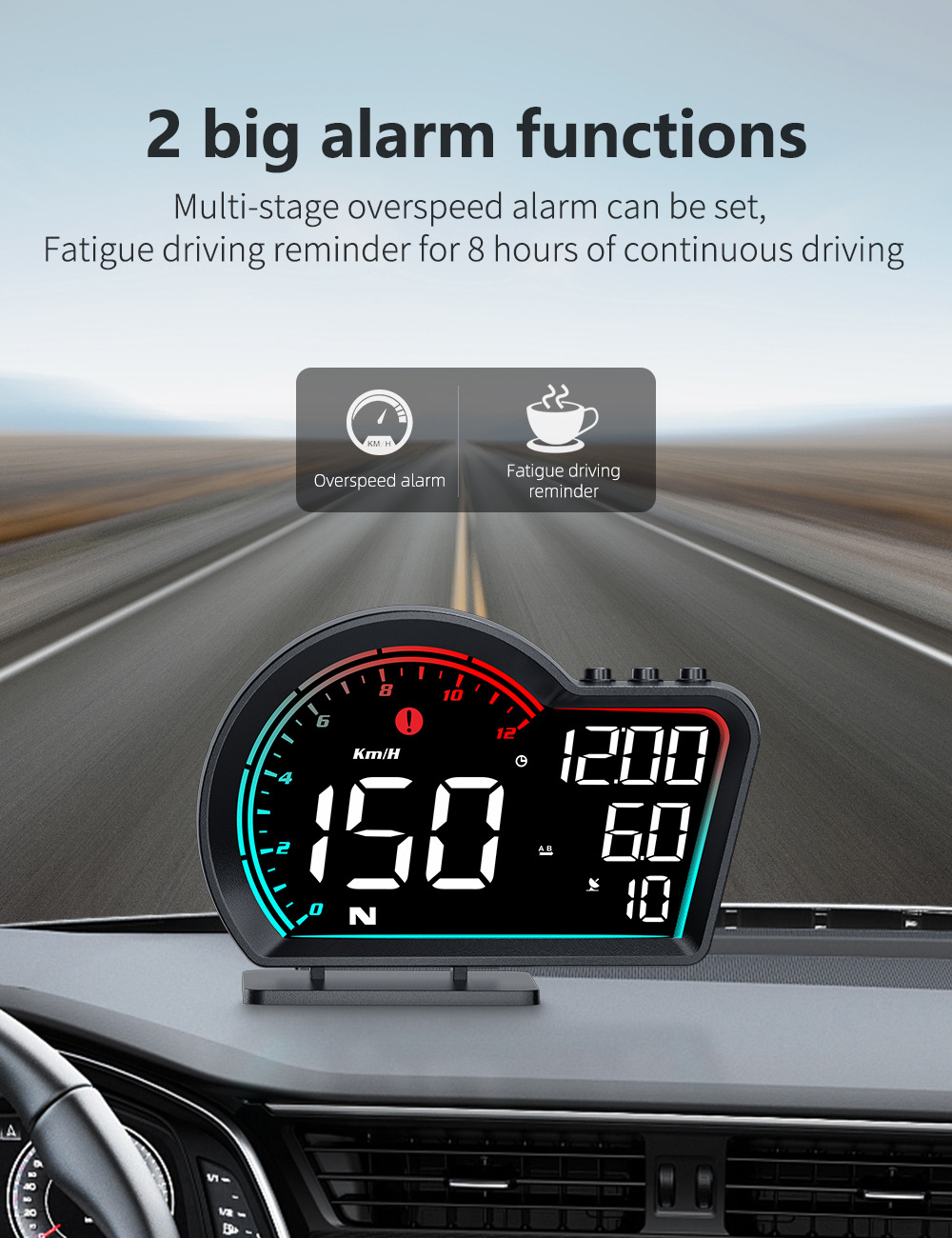 Car-mounted head-up display, universal GPS high-definition vehicle speed guide, head-up display HUD, electronic compass, altimeter