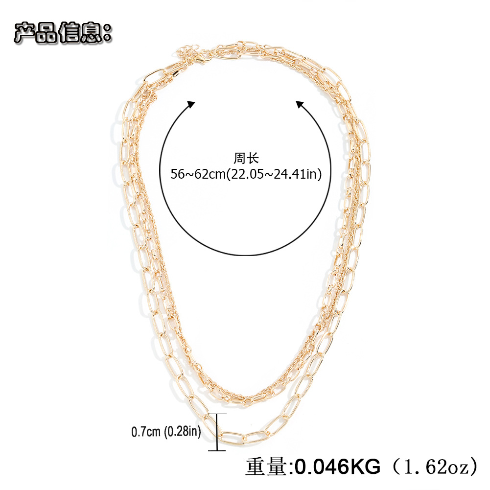 Korea Double Thick Chain Alloy Necklace display picture 1