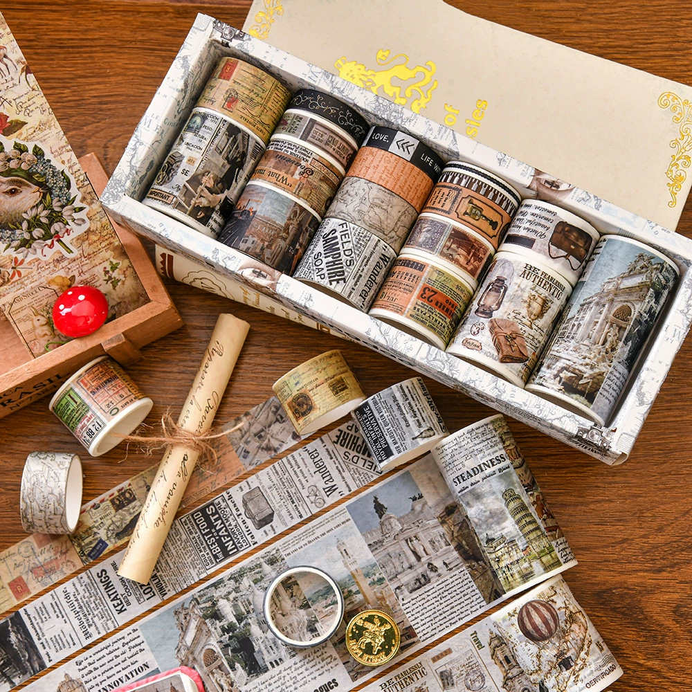 SDRT230730 Ретро-отпечаток серии и бумажная лента набор 18 Вовлечение трансграничных продуктов в ретро-ностальгический стиль