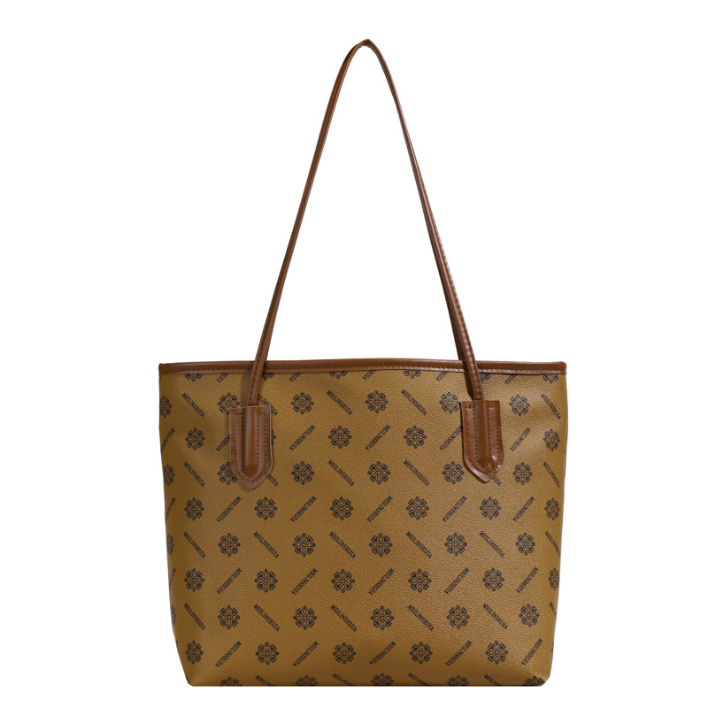 Sentido de la moda casual, bolso grande con estampado retro, nuevo bolso de hombro de gran capacidad para mujer, bolso portátil de moda