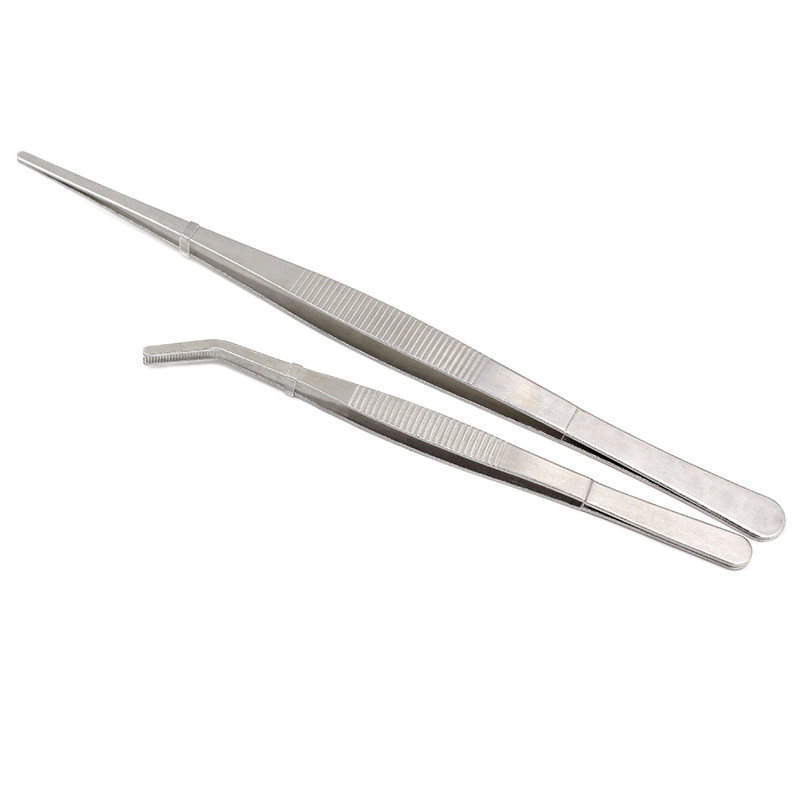不锈钢镊子加长加厚圆头大号镊子水草敷料镊子工具夹子多肉夹30cm