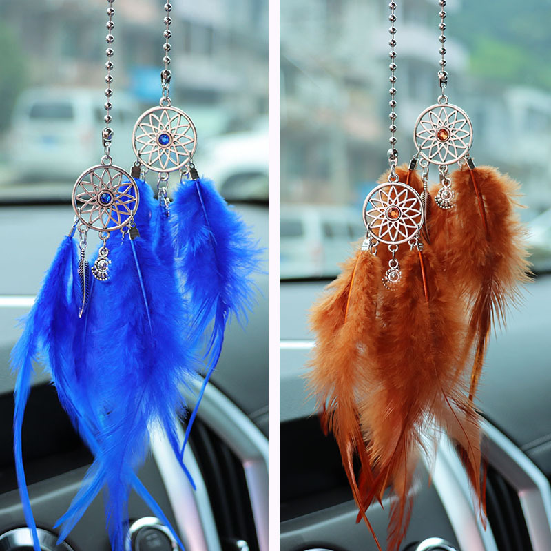 Feather Dream Catcher Car Pendant Creative Rearview Mirror Car Hanging Car Pendant Car Interior Pendant