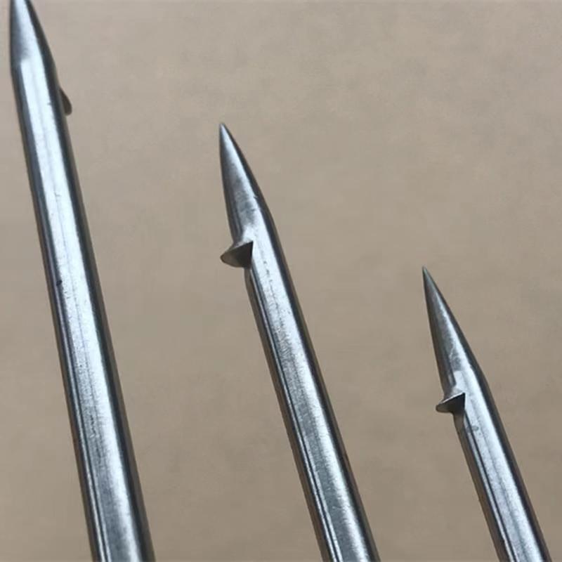 五齿带倒刺叉头可叉木棍不锈钢叉叉鱼用品渔具配件叉鱼器五齿鱼叉-阿里巴巴