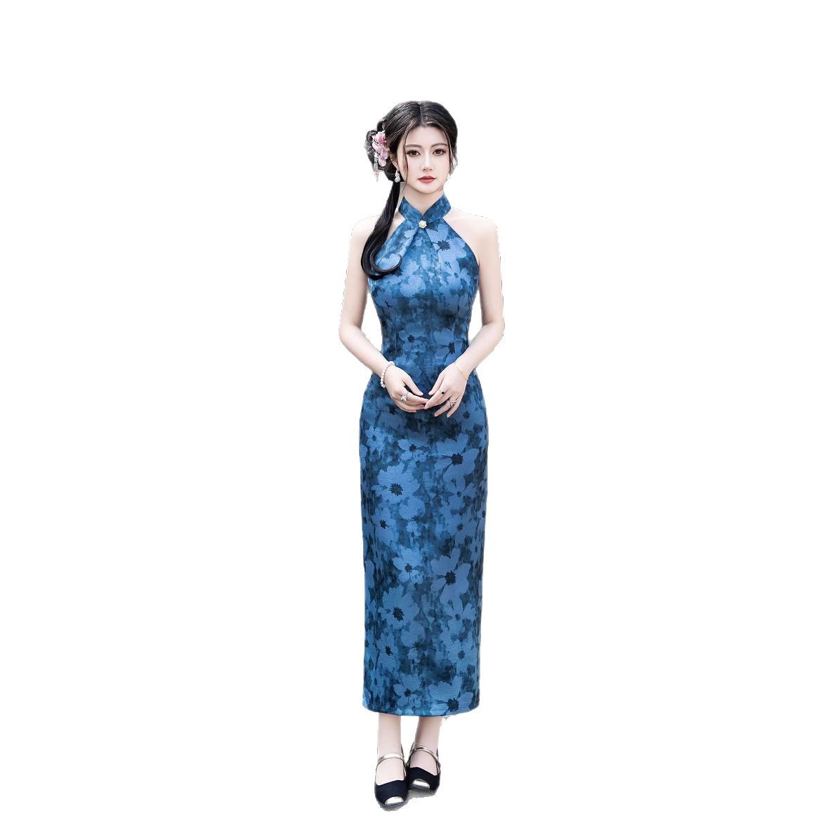 Lin Xiangman 2025 sleeveless hangneck cheongsam spring new style…
