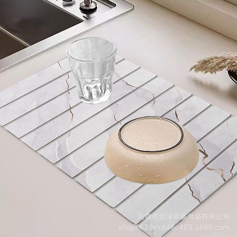 alambre de oro mármol barro de diatomita cocina encimera cojín de drenaje estantería de baño cojín de absorción antideslizante