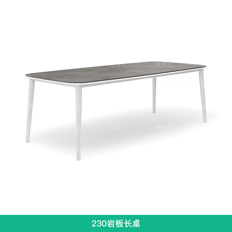 Mesas y sillas de ratán para exteriores, muebles de ocio impermeables y resistentes al sol para patio exterior, conjunto de mesa larga de teca para jardín o balcón de villa