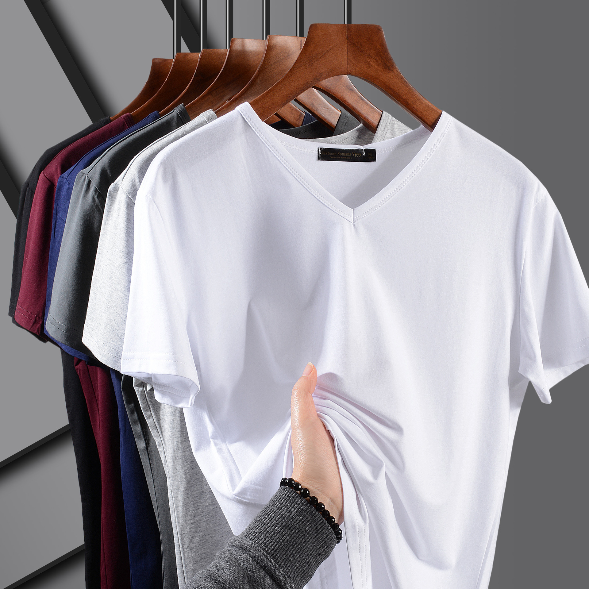 2024 New modal men's ice silk short-sleeved T-shirt summer f..