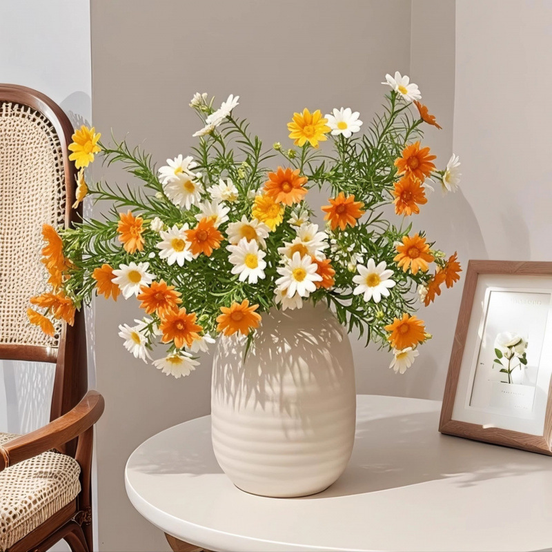 Daisy Artificial Flowers, High-End Artificial Flower Decorations, Home Living Room Table Decoration Flowers, Silk Flowers, Floral Decorations Wholesale